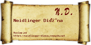 Neidlinger Diána névjegykártya